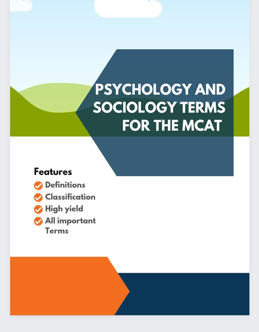 Psychology and Sociology Terms for The MCAT